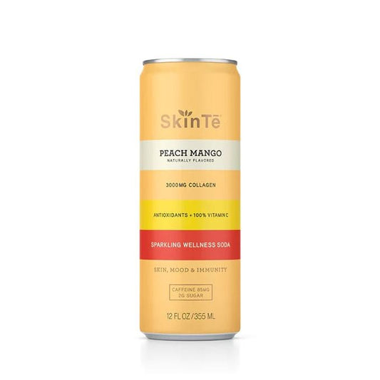 SKIN TE: Peach Mango Sparkling Wellness Tea 12 fo (Pack of 5) - Beverages > Coffee Tea & Hot Cocoa - SKIN TE