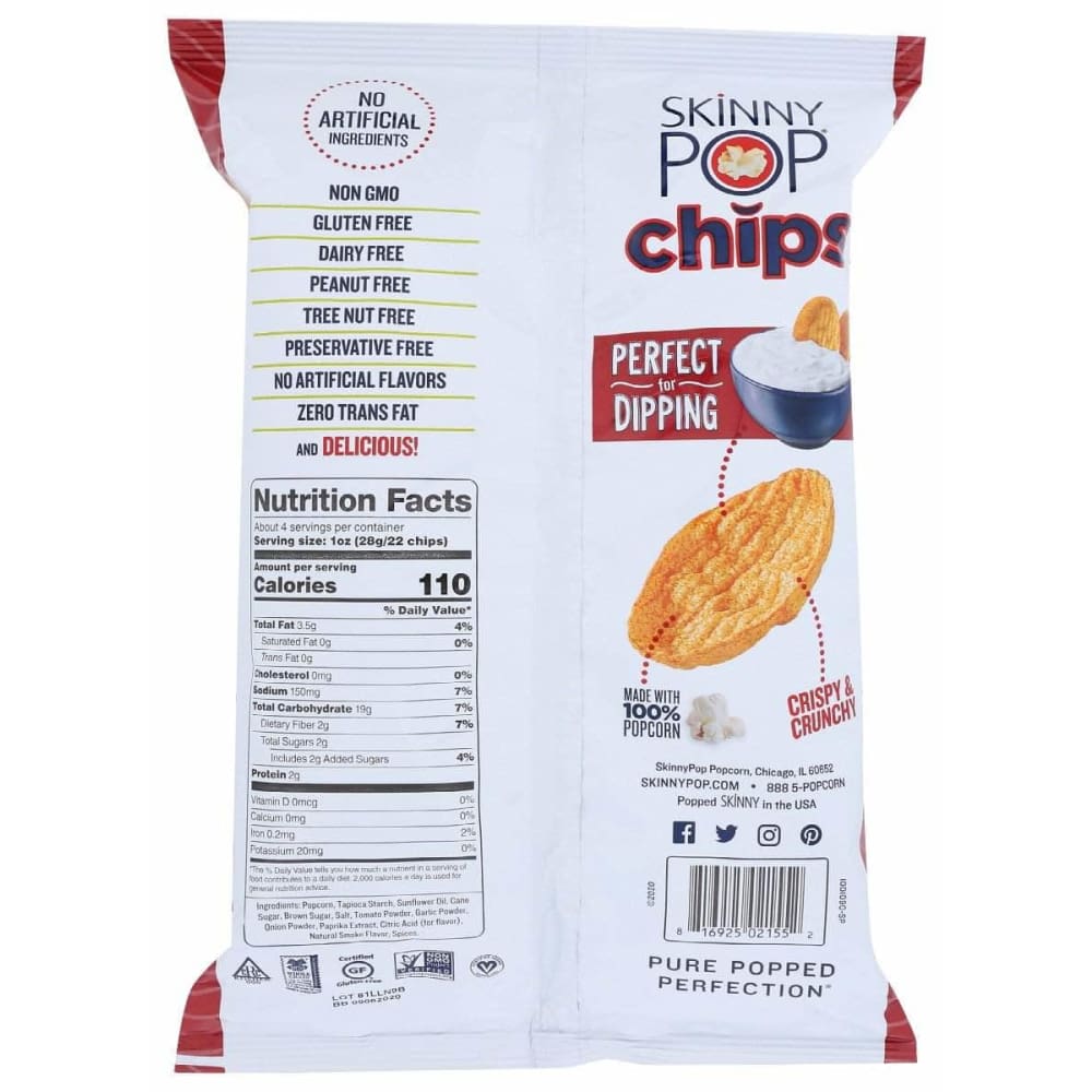 SKINNY POP Skinny Pop Chips Popped Bbq, 4 Oz