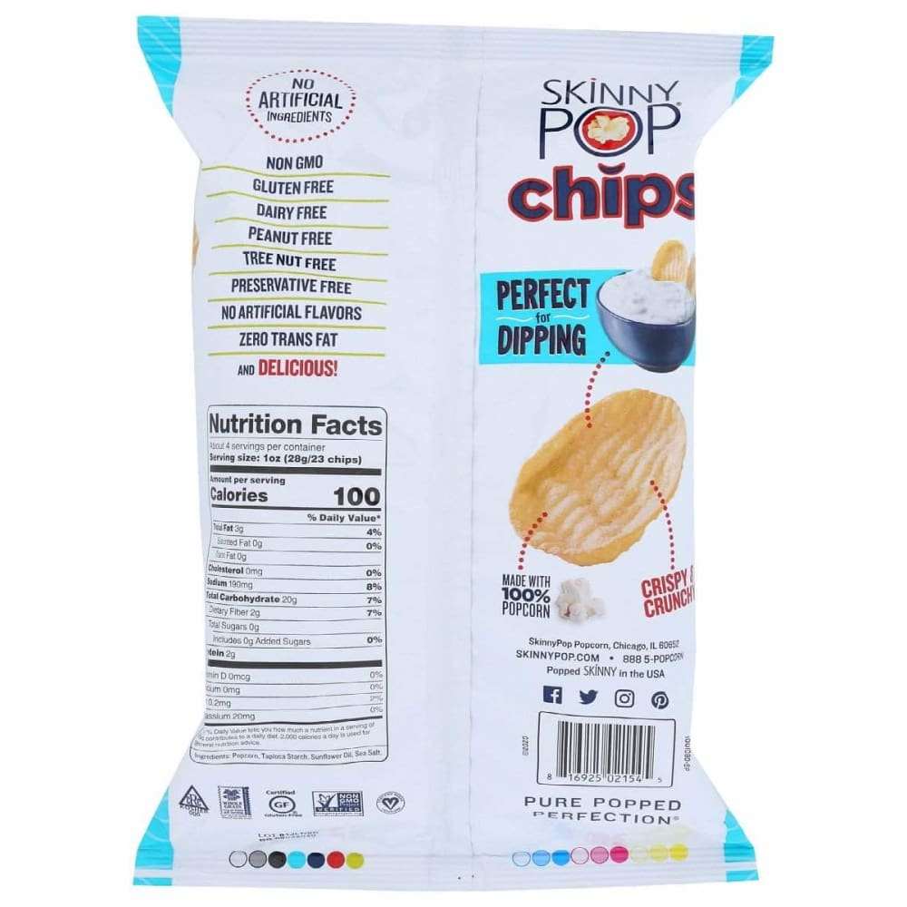 SKINNY POP Skinny Pop Chips Popped Sea Salt, 4 Oz