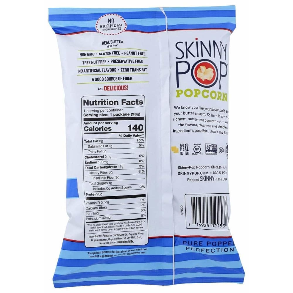 SKINNY POP Skinny Pop Popcorn Butter, 1 Oz