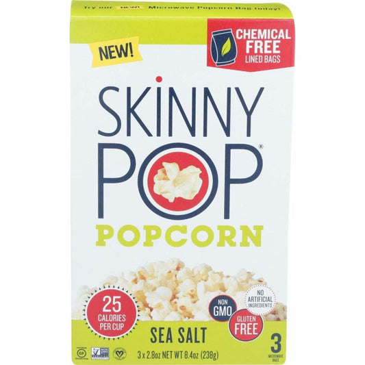 SKINNY POP Skinny Pop Popcorn Sea Salt Microwave, 8.4 Oz