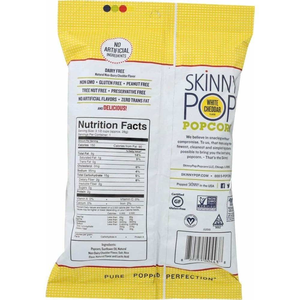 SKINNY POP Skinny Pop Popcorn White Cheddar, 1 Oz