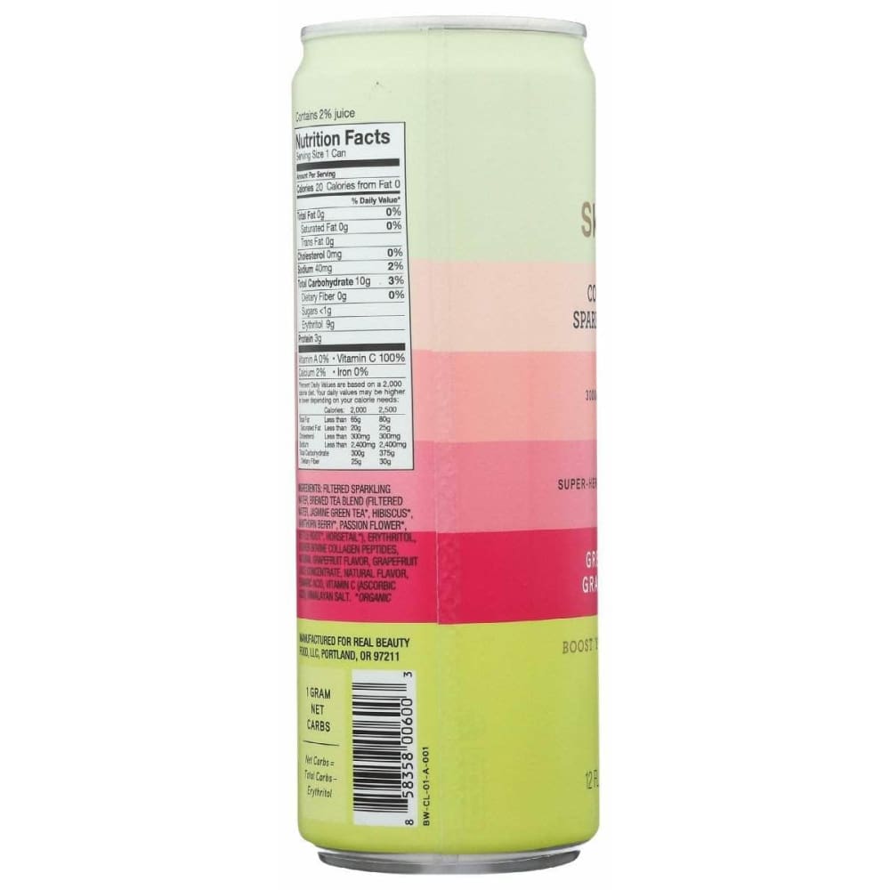 SKINTE Skinte Collagen Sparkling Tea Green Tea Grapefruit, 12 Fo