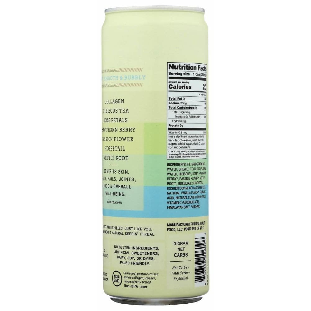SKINTE Skinte Collagen Sparkling Tea Hibiscus Vanilla, 12 Fo