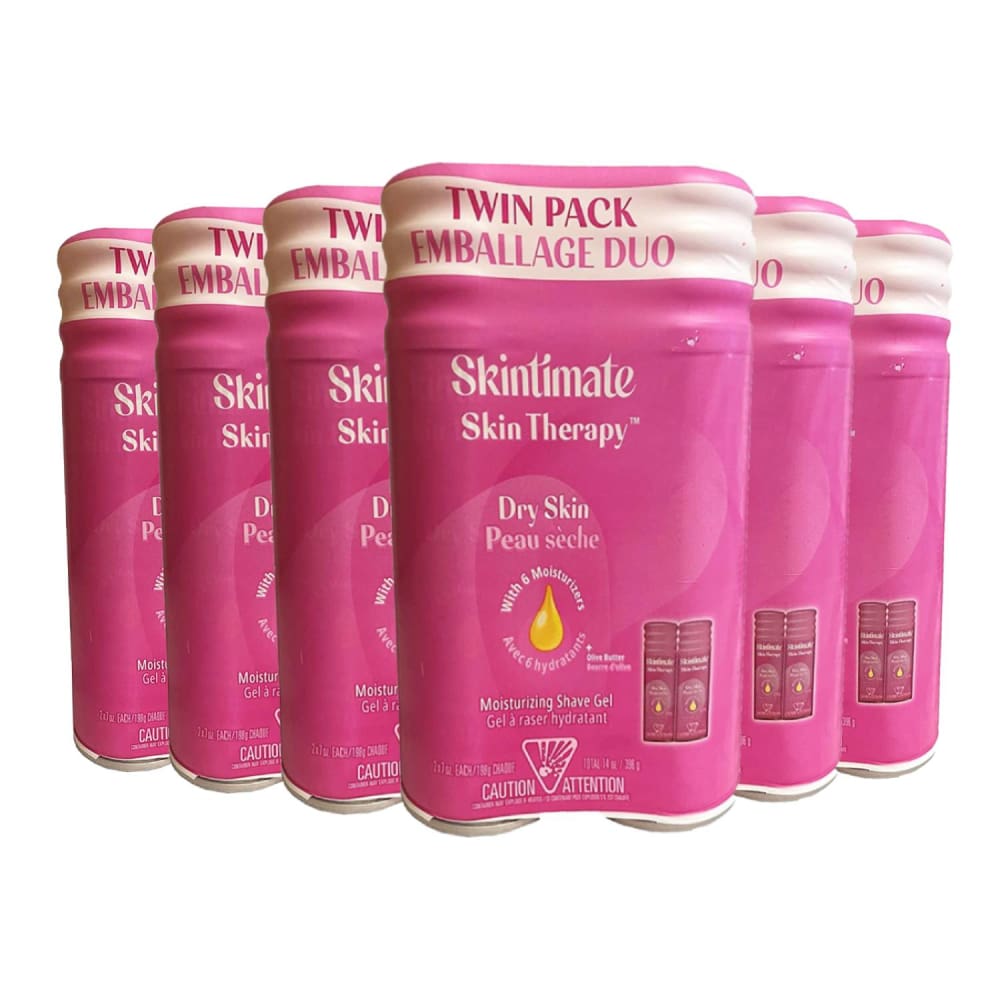 Skintimate Skin Therapy Dry Skin Women’s Shave Gel - 7oz TWINPACK - 6 Pack - Foam - Skintimate