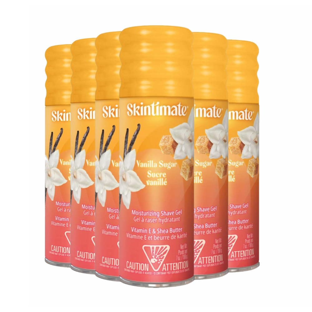 Skintimate Vanilla Sugar Shave Gel for Women 7 Oz - 6 Pack - Gel - Skintimate