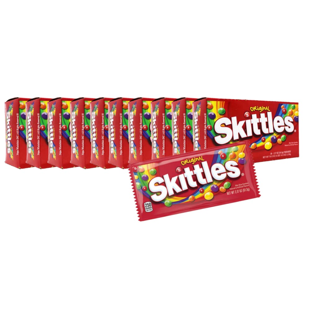 Skittles Original Fruity Candy 2.17 Oz - 36 Ct Each- 10 pack - Wholesale - Jellybeans - Skittles