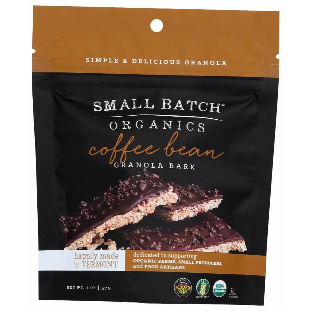 SMALL BATCH ORGANICS Grocery > Snacks > Cookies > Bars Granola & Snack SMALL BATCH ORGANICS: Granola Bark Coffee Bean, 2 oz