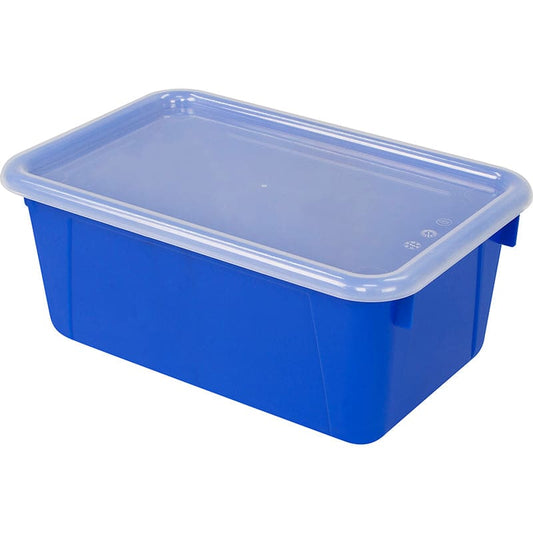 Small Cubby Bin With Cover Blue Classroom (Pack of 2) - Storage Containers - Storex Industries