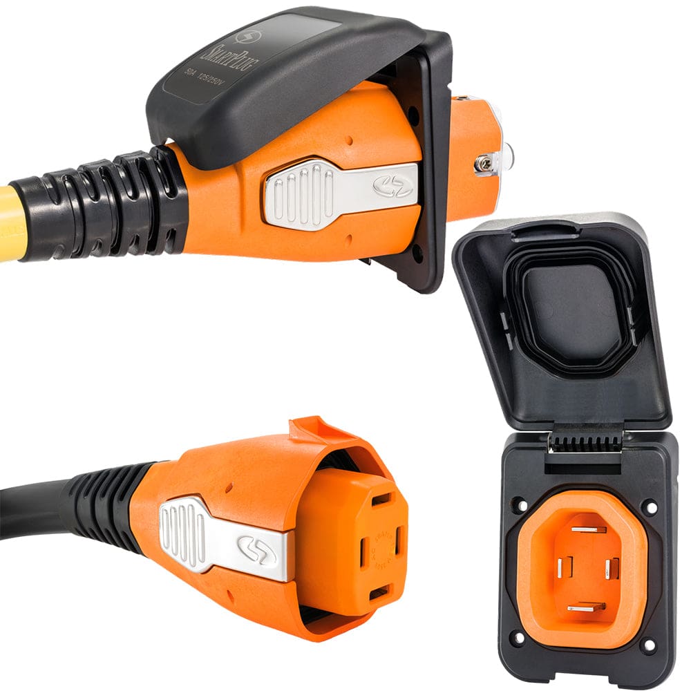 SmartPlug 50 AMP Inlet & Female Cord Connector Combo - Black - Electrical | Accessories - SmartPlug