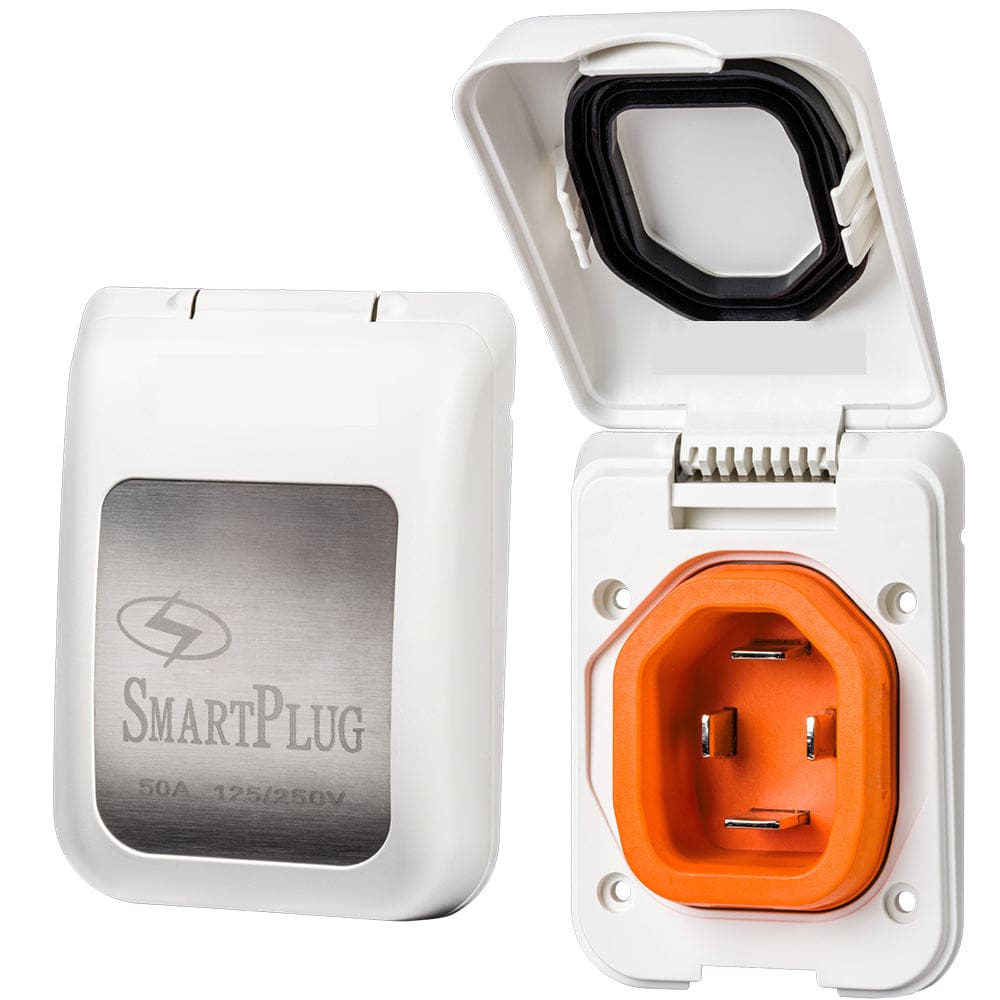 SmartPlug 50 AMP Male Non-Metallic Inlet Cover - White - Electrical | Accessories - SmartPlug