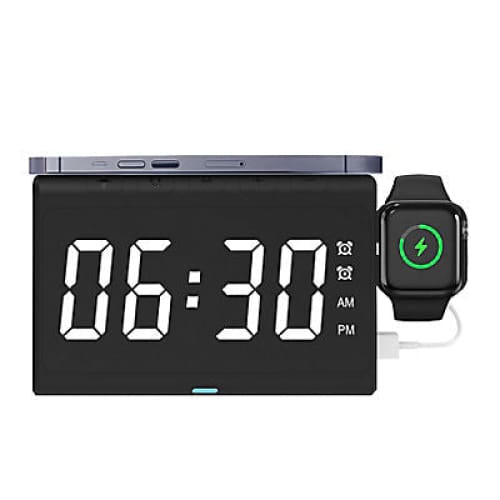 Smartpoint Wireless 4-in-1 Charging Station and Alarm Clock with Night Light - Home/TV & Electronics/Cables Chargers & Accessories/ -