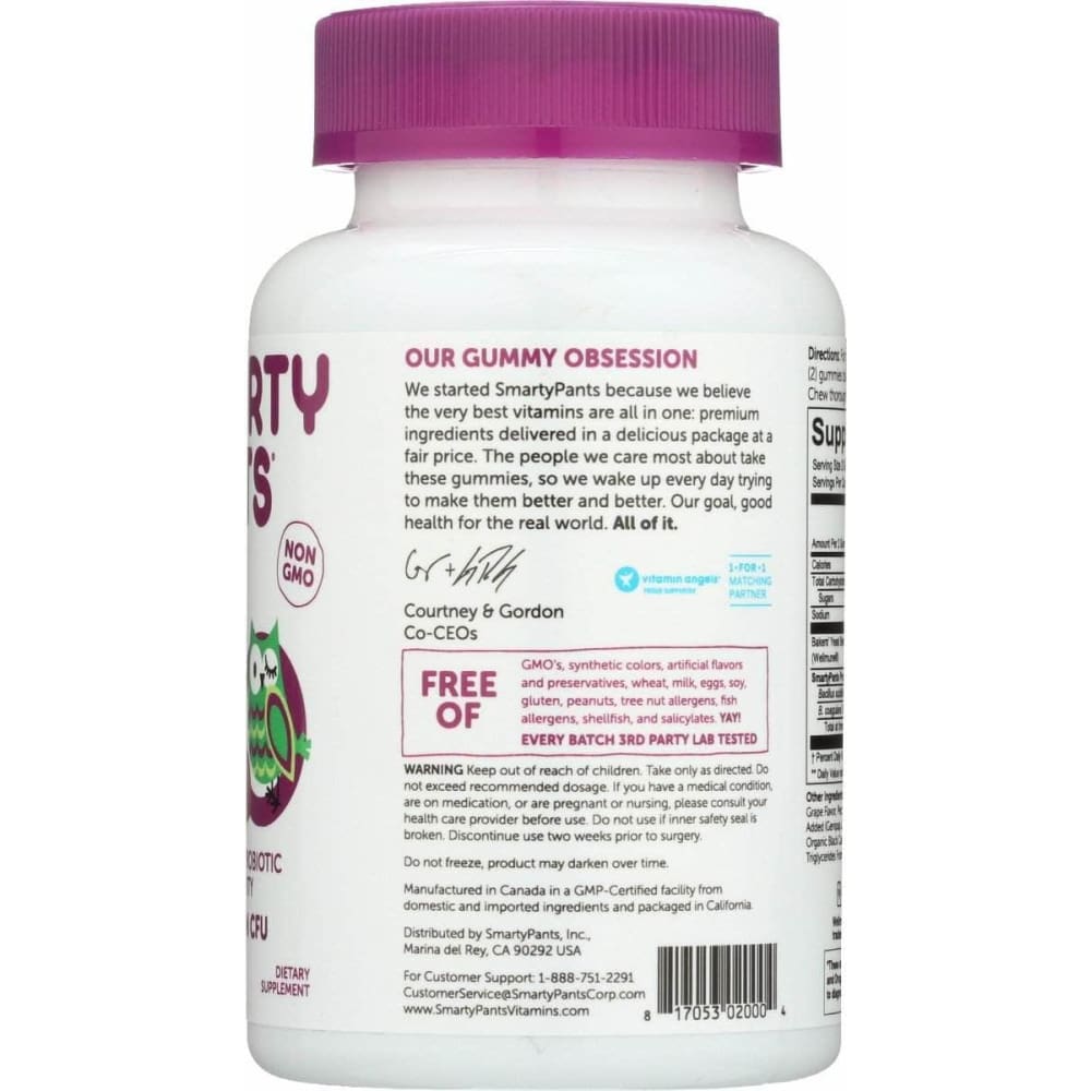 SMARTYPANTS Smartypants Kids Prebiotic And Probiotic Immunity Formula Grape, 45 Pc