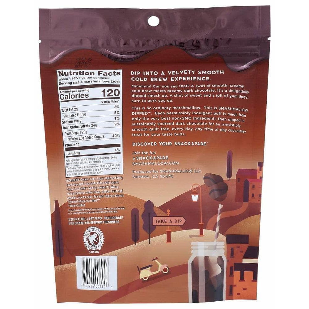SMASHMALLOW Smashmallow Dark Chocolate Dipped Cold Brew Marshmallow 4.50 Oz