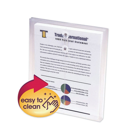 Smead 1 1/4 Top Load String & Button Booklet Envelope Poly Letter Clear 5ct. (Pack of 3) - Writing Pads Notebooks & Envelopes - Smead