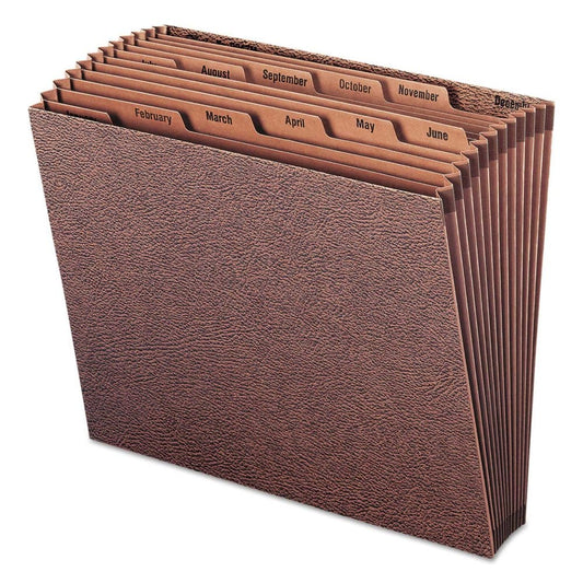 Smead 12 Pocket Jan-Dec TUFF Accordion Expansion File Open Top Letter Redrope - File Folders - Smead