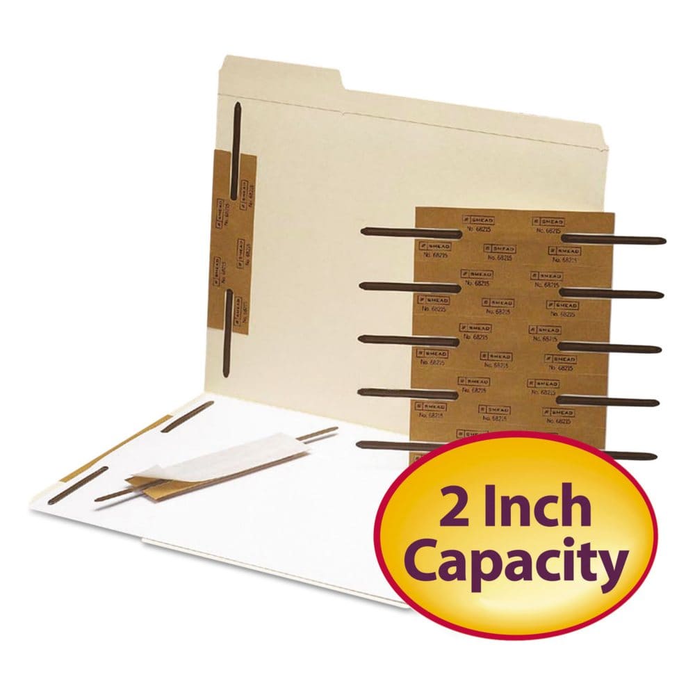 Smead 2 Capacity Reinforced Self-Adhesive Fasteners Brown 100ct. - Desk Accessories & Office Supplies - Smead