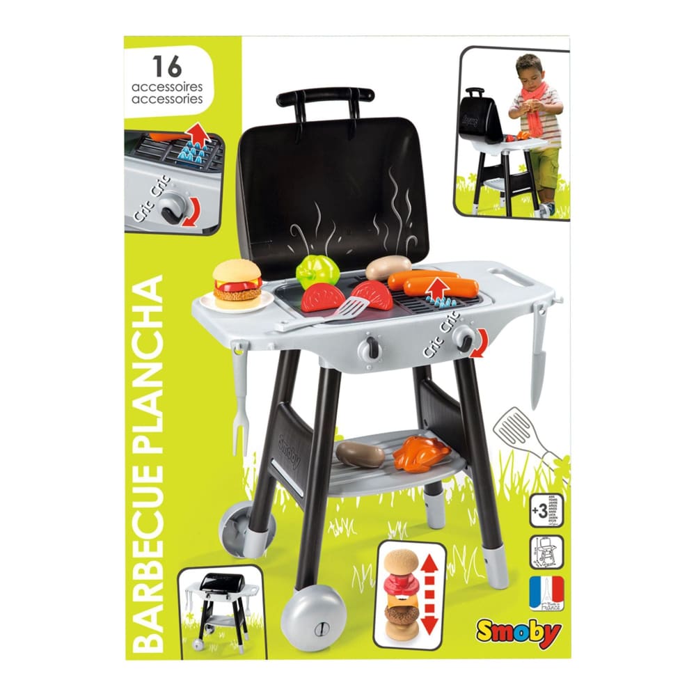 Smoby BBQ Plancha Play Grill with Accessories - Home/Toys/Indoor Play/Pretend Play/ - Unbranded