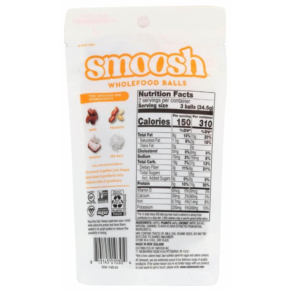 SMOOSH Grocery > Chocolate, Desserts and Sweets > Cakes SMOOSH: Peanut Butter & Caramel Brownie, 2.43 oz
