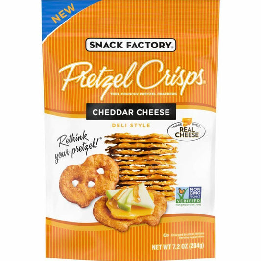 SNACK FACTORY Snack Factory Cheddar Cheese Pretzel Crisps, 7.2 Oz