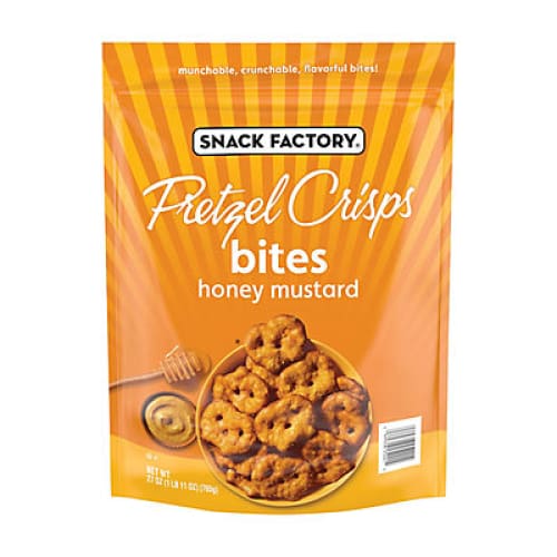 Snack Factory Honey Mustard Pretzel Crisps Bites 27 oz. - Home/Grocery/Snacks/Pretzels & Popcorn/ - Snack Factory