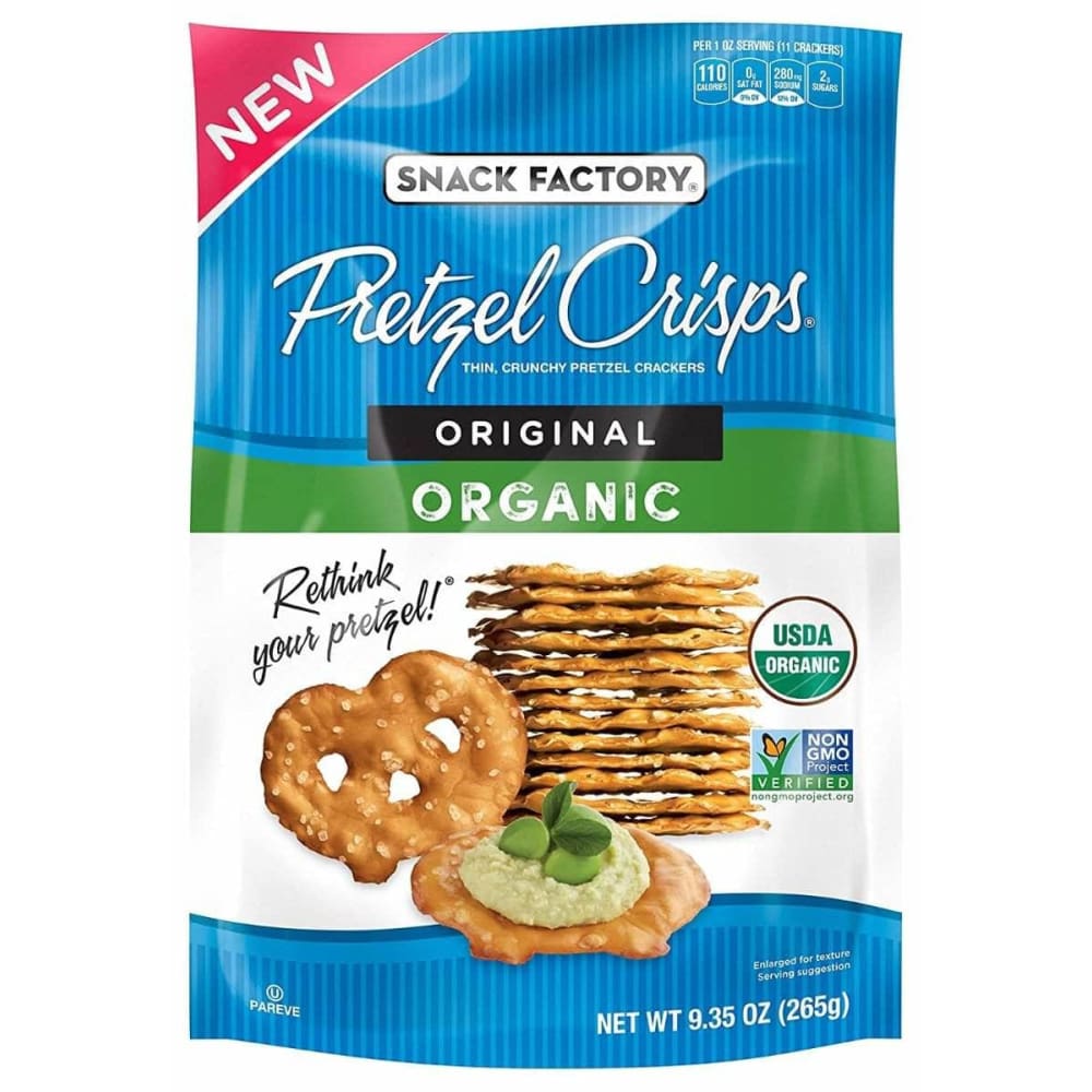 SNACK FACTORY Snack Factory Organic Original Pretzel Crisps, 9.35 Oz