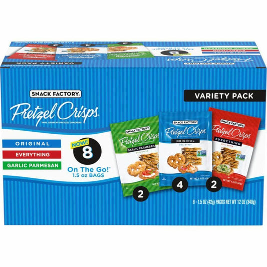 SNACK FACTORY Snack Factory Pretzel Crisps Variety Pack 8 Count, 12 Oz