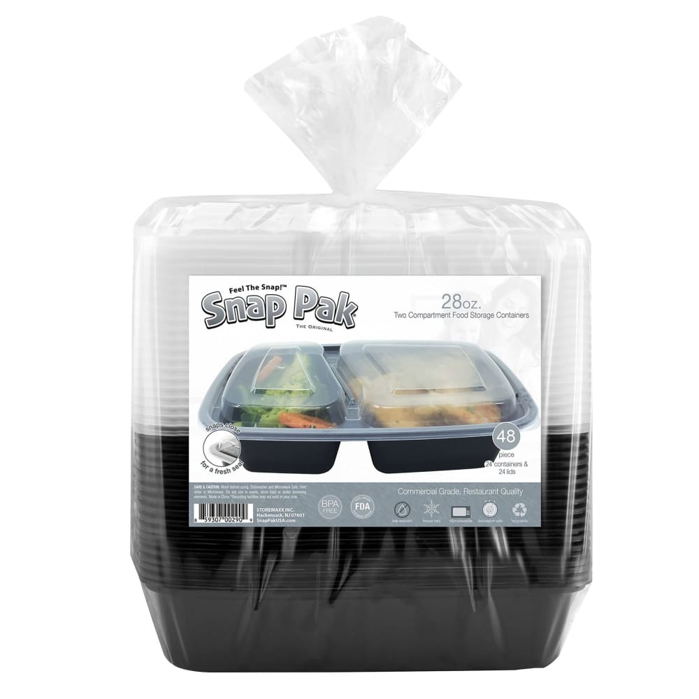 Snap Pak Double Compartment Food Storage Container Bag, 48 Pc./28 oz ...