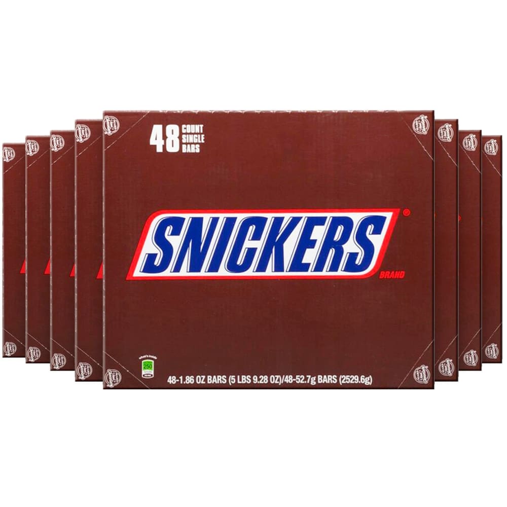 Snickers Chocolate Candy Bars 1.86 Oz - 8 Boxes 48 Bars Each (384 Bars Total) - Wholesale - Chocolate - Snickers
