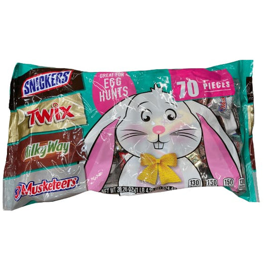 Snickers Snickers, Twix, Milky Way & 3 Musketeers Assorted Easter Chocolate Candy Bars Variety Pack - 20.26 oz, 70 Piece Bag