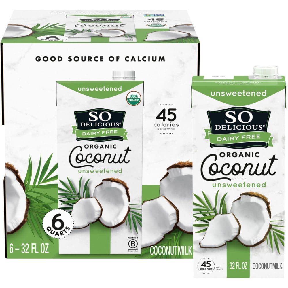 So Delicious Dairy Free Organic Coconut Milk Aseptic (32 fl. oz. 6 pk.) - Baking -