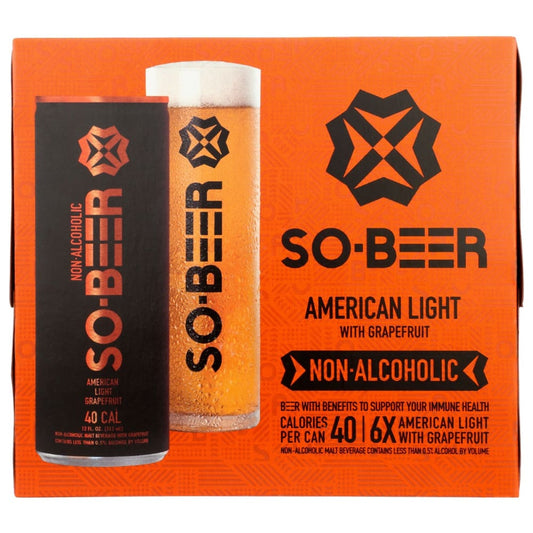 SOBEER: Beer Non Alcoholic Grapefruit American Light Lager 6 Beer 72 FO (Pack of 3) - Grocery > Beverages > Sodas - SOBEER