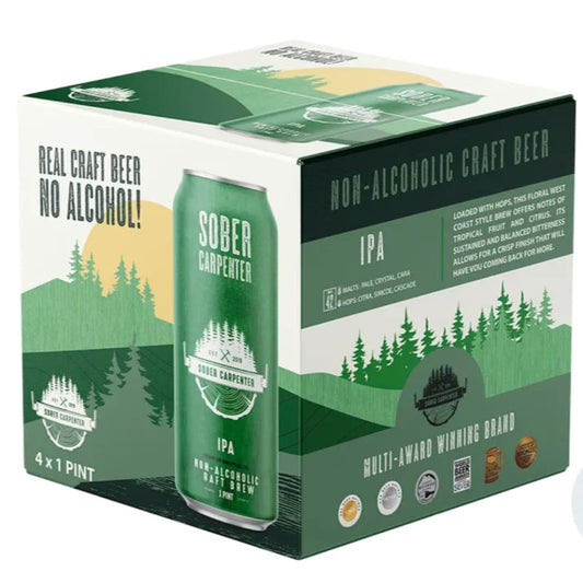 SOBER CARPENTER: Beer Nonalch Ipa 4Pc 64 FO (Pack of 3) - Grocery > Beverages - SOBER CARPENTER