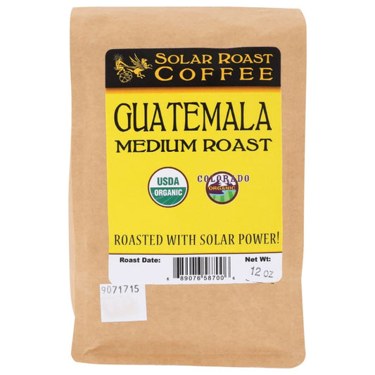 SOLAR ROAST COFFEE LLC: Guatemala Organic Coffee Medium Roast 12 oz (Pack of 2) - Beverages > Coffee Tea & Hot Cocoa - SOLAR ROAST COFFEE