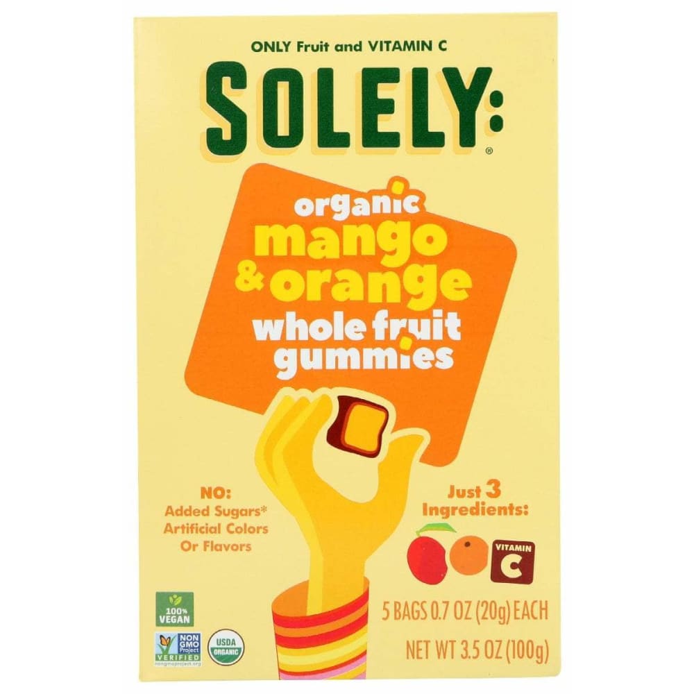 SOLELY Grocery > Chocolate, Desserts and Sweets > Candy SOLELY Fruit Gummies Mango Orng, 3.5 oz