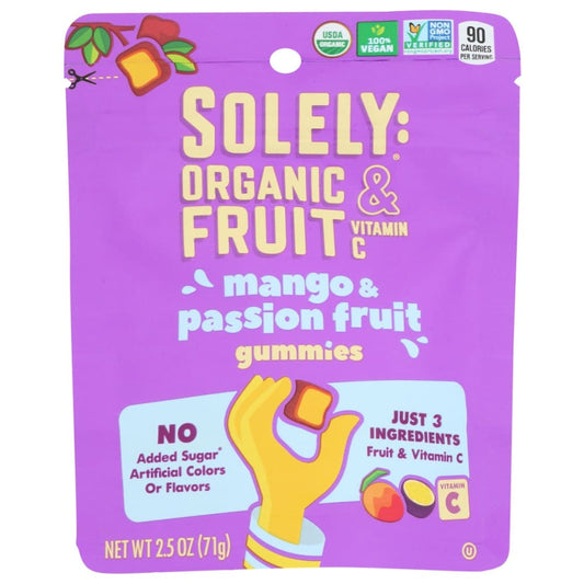 SOLELY: Organic Mango Passionfruit Gummies 2.5 oz (Pack of 5) - Grocery > Snacks > Fruit Snacks - SOLELY