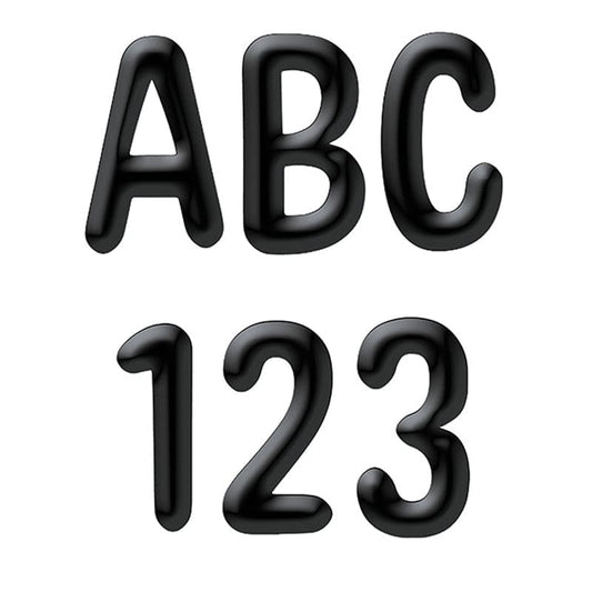 Solid Black 4In Deco Letters Color My World (Pack of 6) - Letters - Eureka