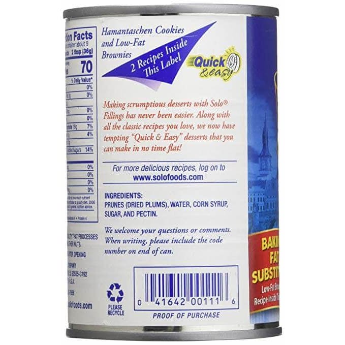 Solo Solo Filling Prune, 12 oz