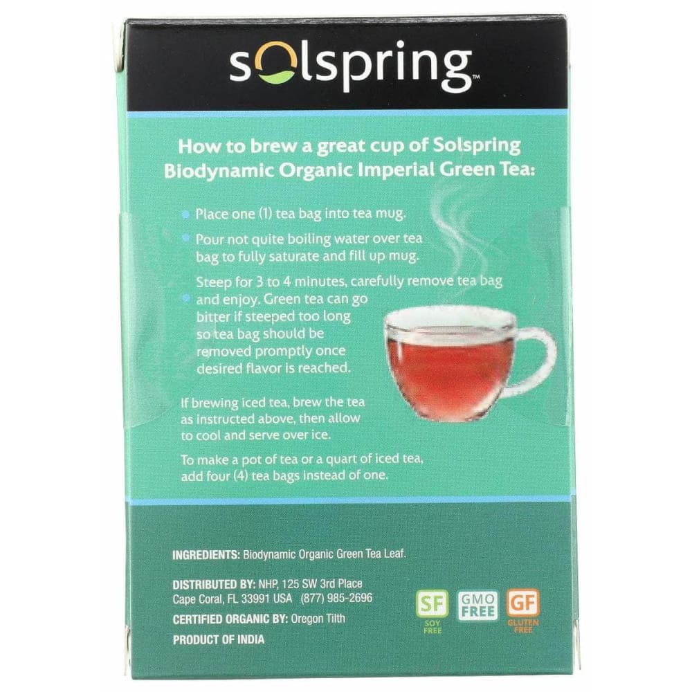 SOLSPRING Grocery > Beverages > Coffee, Tea & Hot Cocoa SOLSPRING: Tea Green Imperial, 1 ea