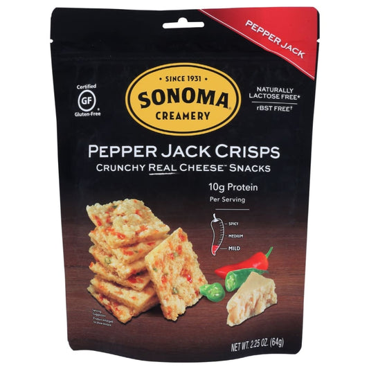 SONOMA CREAMERY: Crisp Cheese Pepper Jack 2.25 OZ (Pack of 5) - Grocery > Snacks > Crackers > Crispbreads & Toasts - SONOMA CREAMERY