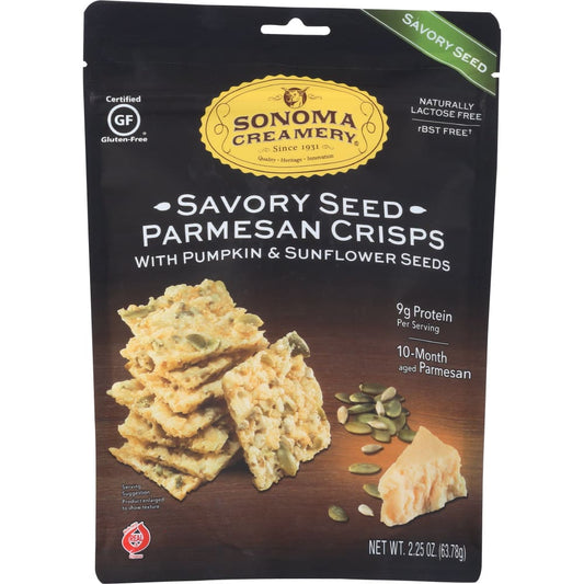 SONOMA CREAMERY: Savory Seed Cheese Crisps 2.25 oz (Pack of 5) - Product Category > Grocery > Cheeses > Crackers Rice & Alternative Grain -