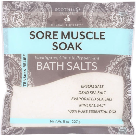 SOOTHING TOUCH: Bath Salt Sore Muscle 8 oz (Pack of 6) - Beauty & Body Care > Soap and Bath Preparations > Bath Salts & Fragrance - SOOTHING
