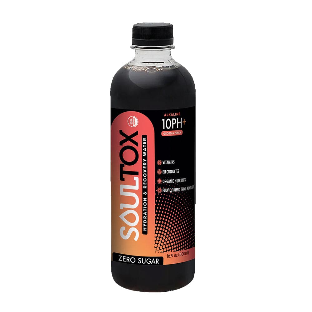 SOULTOX: Water Alkaline Georgia Peach 16.9 fo (Pack of 6) - Beverages - SOULTOX