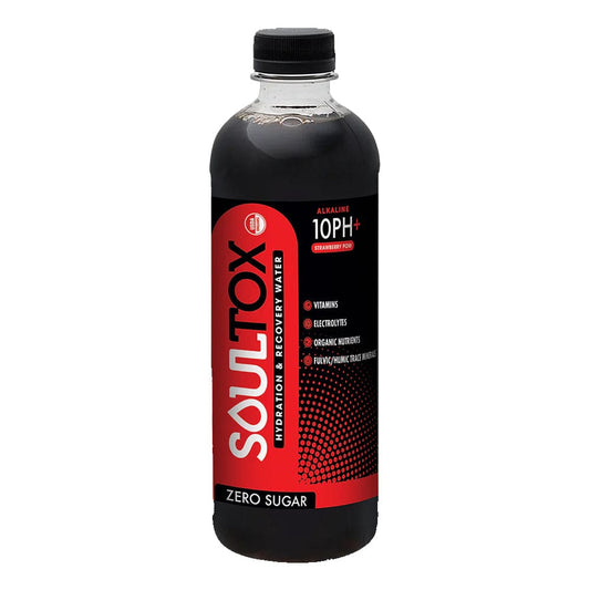 SOULTOX: Water Alkaline Strawberry Pom 16.9 fo (Pack of 6) - Beverages - SOULTOX