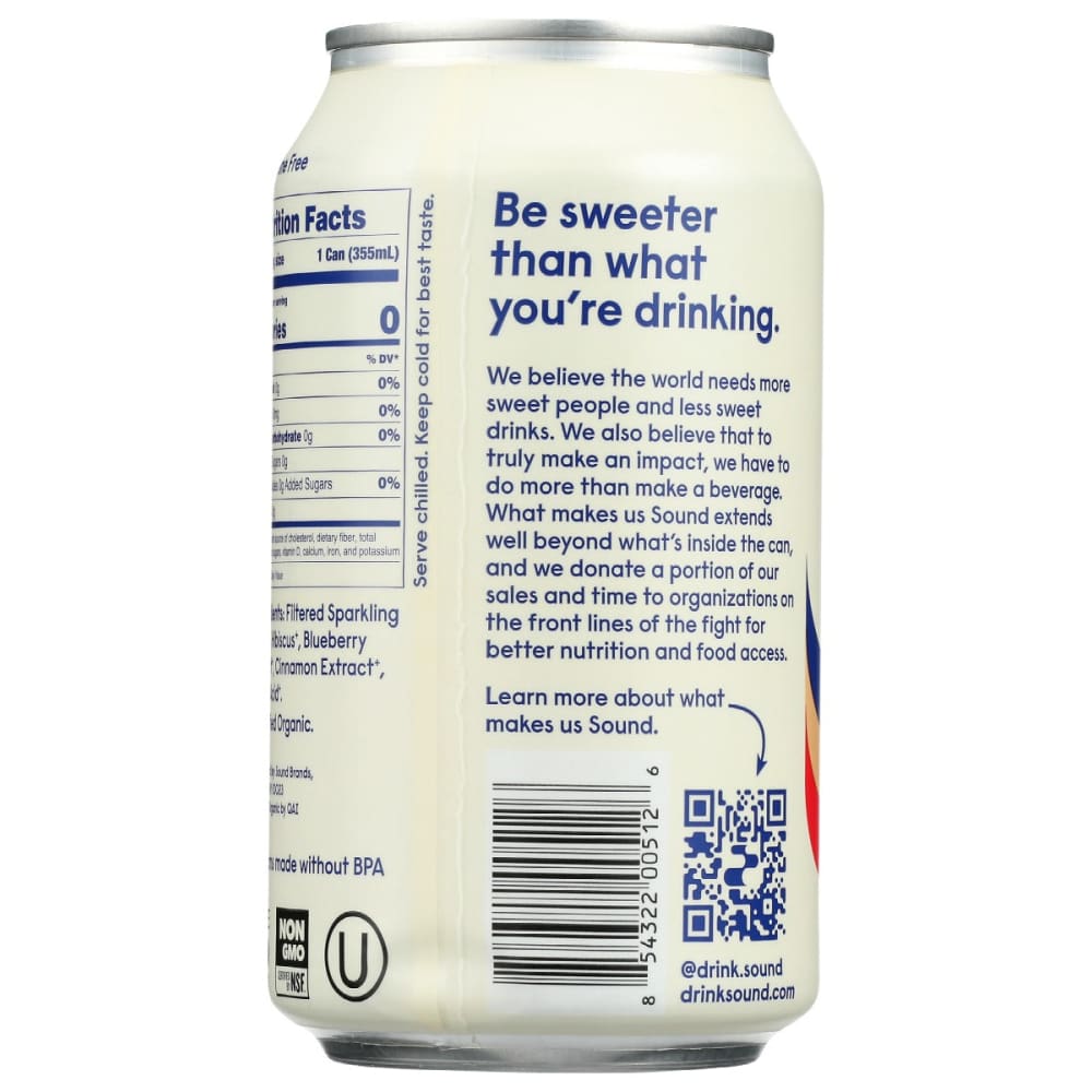 SOUND: Water Sparkling Blueberry 12 fo - Grocery > Beverages > Water > Sparkling Water - Sound