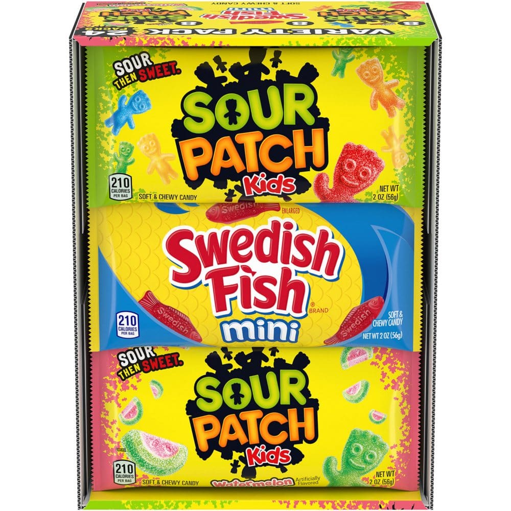 SOUR PATCH KIDS & SWEDISH FISH Candy Variety Pack (24 pk.) (Pack of []) - Bulk Candy - SOUR