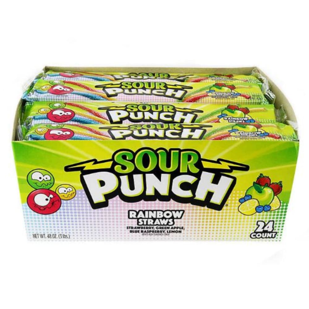 SOUR PUNCH Rainbow Straws Assorted Chewy Candy (2 oz. 24 pk.) - Candy & Chocolate - Mike And Ike