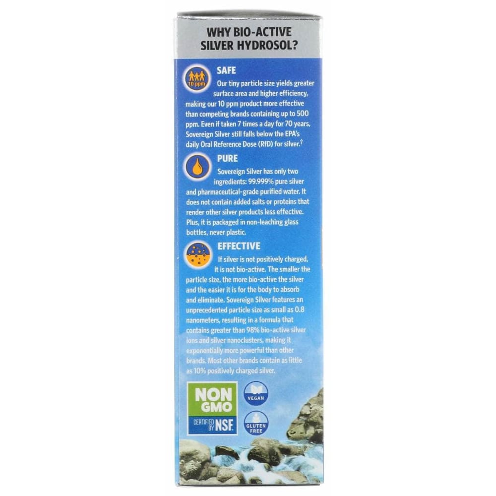 SOVEREIGN SILVER Health > Vitamins & Supplements SOVEREIGN SILVER: Bio Active Silver Hydrosol Dropper Top, 2 oz