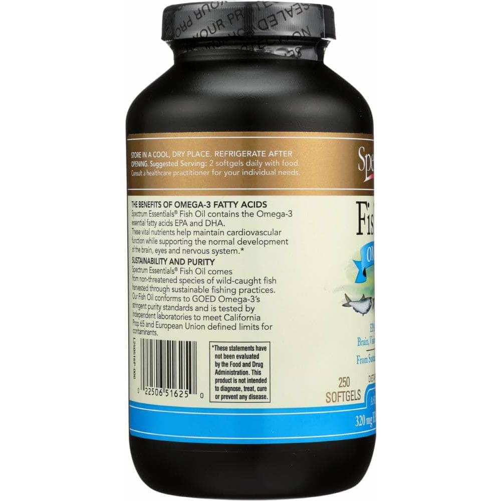 Spectrum Organic Products Spectrum Essential Fish Oil Omega-3 1000 mg, 250 Softgels