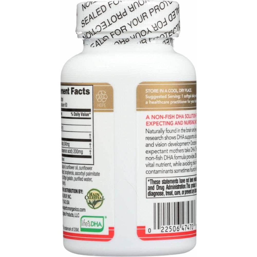 Spectrum Organic Products Spectrum Essentials Prenatal DHA, 60 Softgels